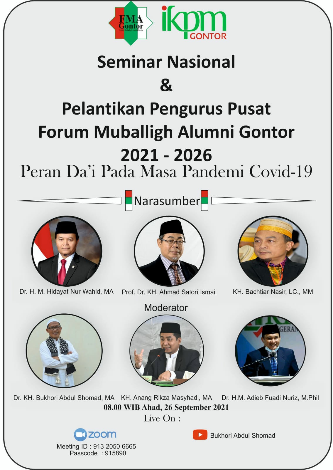 Seminar Nasional Dan Pelantikan Pengurus Pusat Forum Muballigh Alumni (FMA) Gontor.